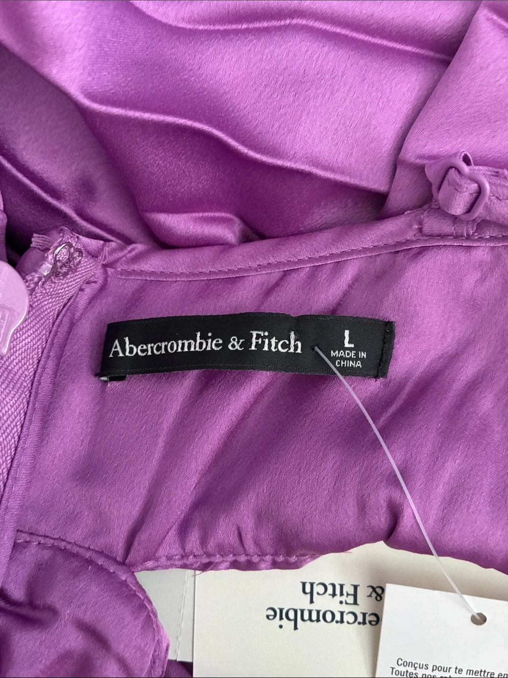 NWT Abercrombie & Fitch Size L Giselle Pleated Cutout Maxi Dress - Picture 8 of 10